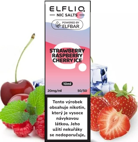 ELFLIQ Nic SALT liquid Strawberry Raspberry Cherry Ice 10ml - 20mg