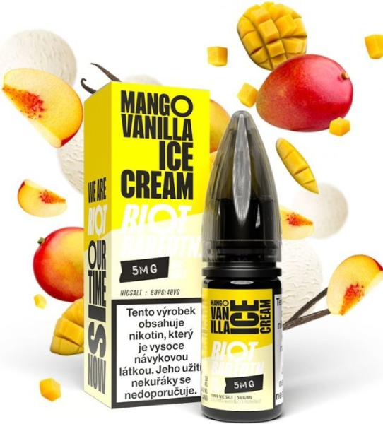 Riot BAR EDTN Salt liquid Mango Vanilla Ice Cream (Mangovo-vanilková zmrzlina) 10ml-10mg