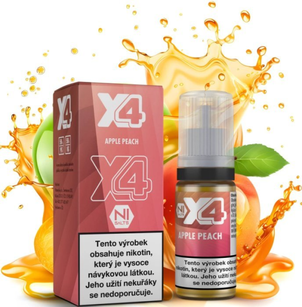 X4 Bar Juice Salt liquid - Jablko a broskev (Apple Peach) 10ml - 20mg