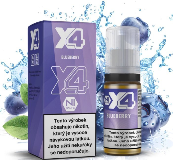 X4 Bar Juice Salt liquid - Borůvka (Blueberry) 10ml - 20mg