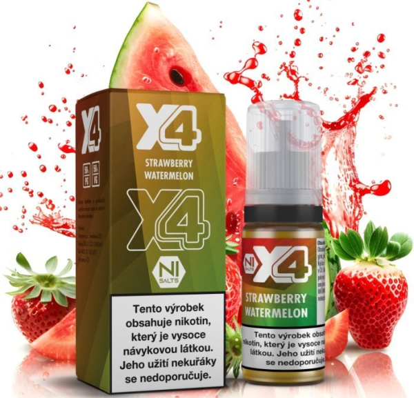 X4 Bar Juice Salt liquid - Jahoda a meloun (Strawberry Watermelon) 10ml - 20mg