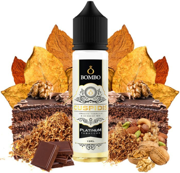 Bombo Platinum Tobaccos S&V příchuť Cuspidis (Světlý tabák s čokoládou a oříšky) 15ml