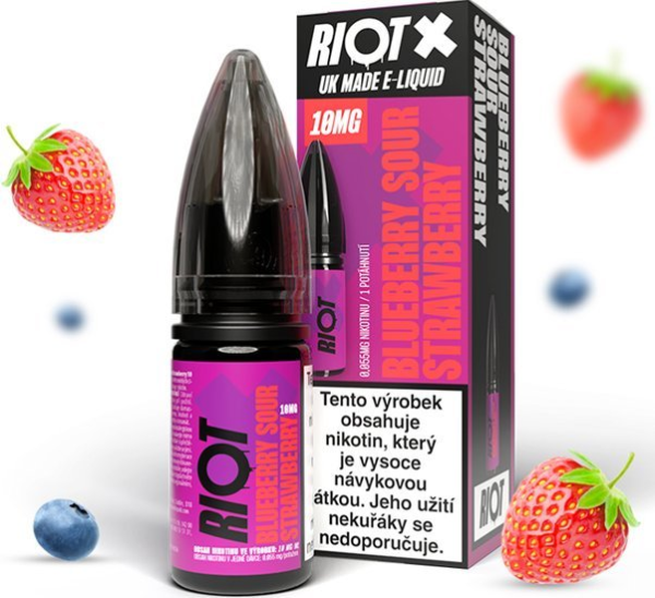 Riot X Salt liquid Blueberry Sour Strawberry (Kyselá borůvka a jahoda) 10ml-20mg