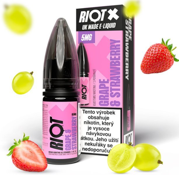 Riot X Salt liquid Grape & Strawberry (Hroznové víno a jahoda) 10ml-20mg