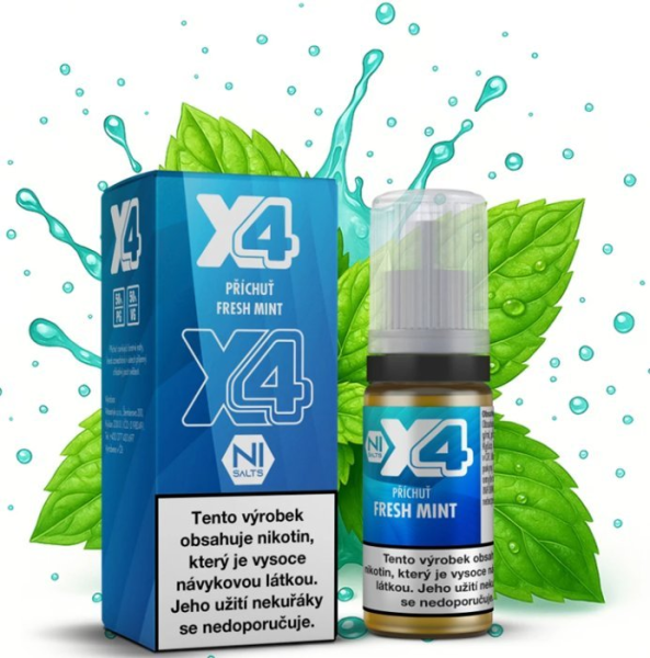 X4 Bar Juice Salt liquid- Čerstvá máta (Fresh Mint) 10ml - 20mg