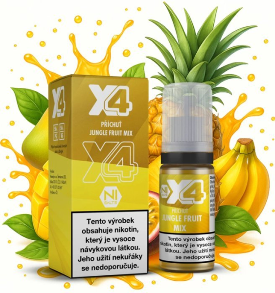 X4 Bar Juice Salt liquid - Tropické ovoce (Jungle Fruit Mix) 10ml - 20mg