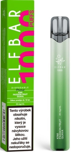 Elf Bar 1000 jednorázová elektronická cigareta 20mg Kiwi Passion Fruit Guava CZ