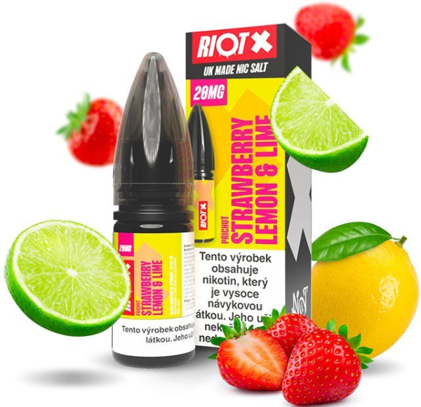 Riot X Salt liquid Strawberry Lemon & Lime (Jahoda, citron a limetka) 10ml-20mg