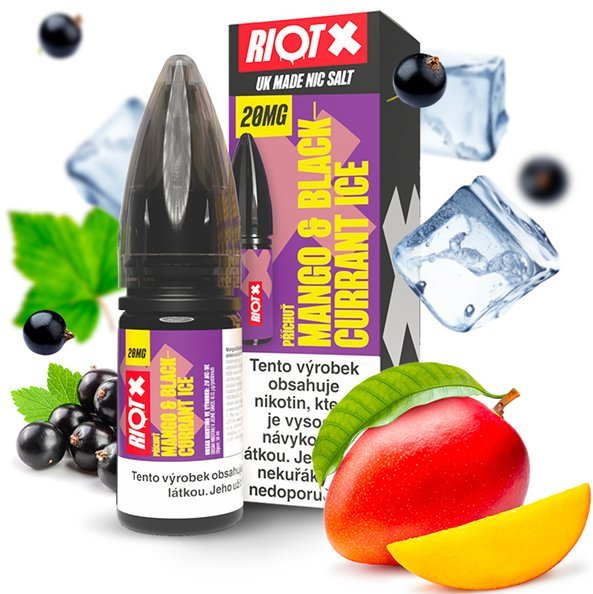 Riot X Salt liquid Mango & Blackcurrant Ice (Ledové mango a černý rybíz) 10ml-20mg