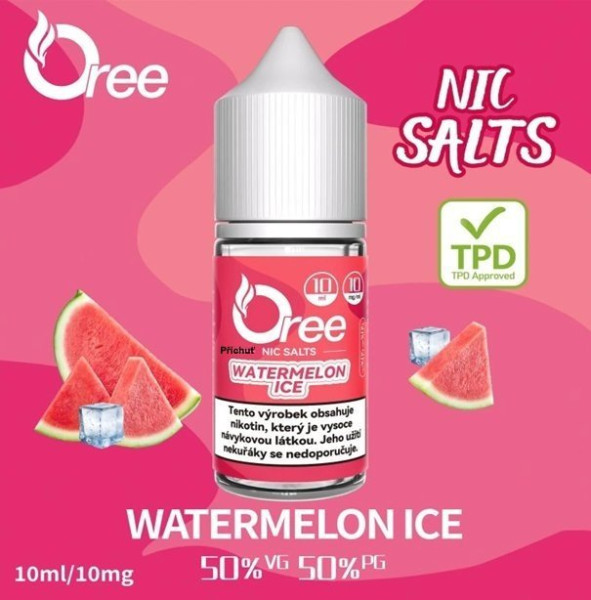 Oree SALT liquid Watermelon Ice - Ledový meloun 10ml - 10mg