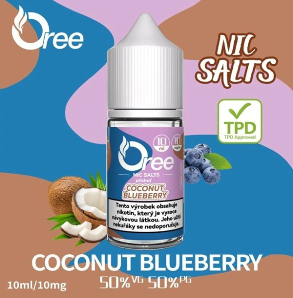 Oree SALT liquid Coconut Blueberry - Kokos Borůvka 10ml - 10mg