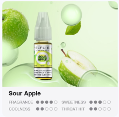 ELFLIQ Nic SALT liquid Sour Apple 10ml - 10mg